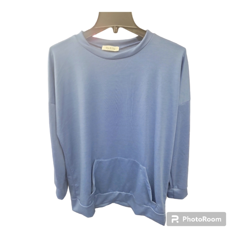 You & Me  Blue crewneck sweatshirt size Large